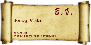 Boray Vida névjegykártya